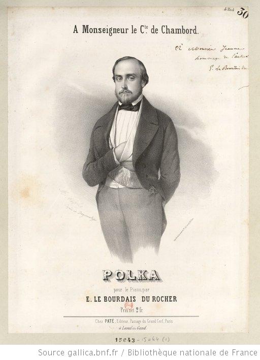 "Polka", composed by E. Le Bourdais du Rocher. Lithography by Marie-Alexandre Alophe (1812-1883)