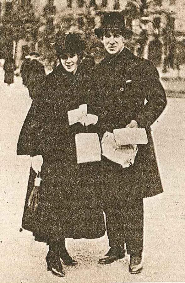 Just married: Einar Nerman and his wife Kajsa in 1916