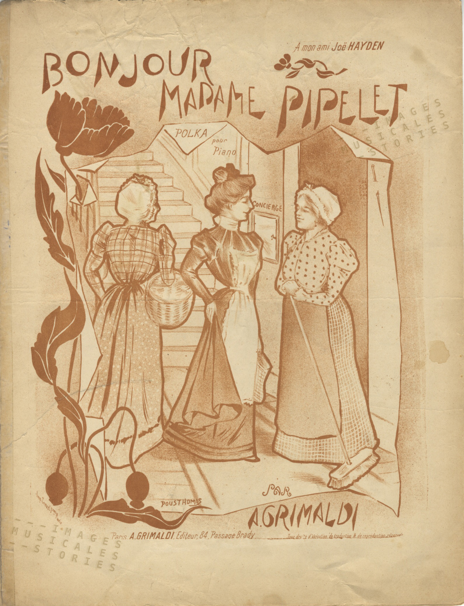 Bonjour Madame Pipelet, cover illustrated by Pousthomis