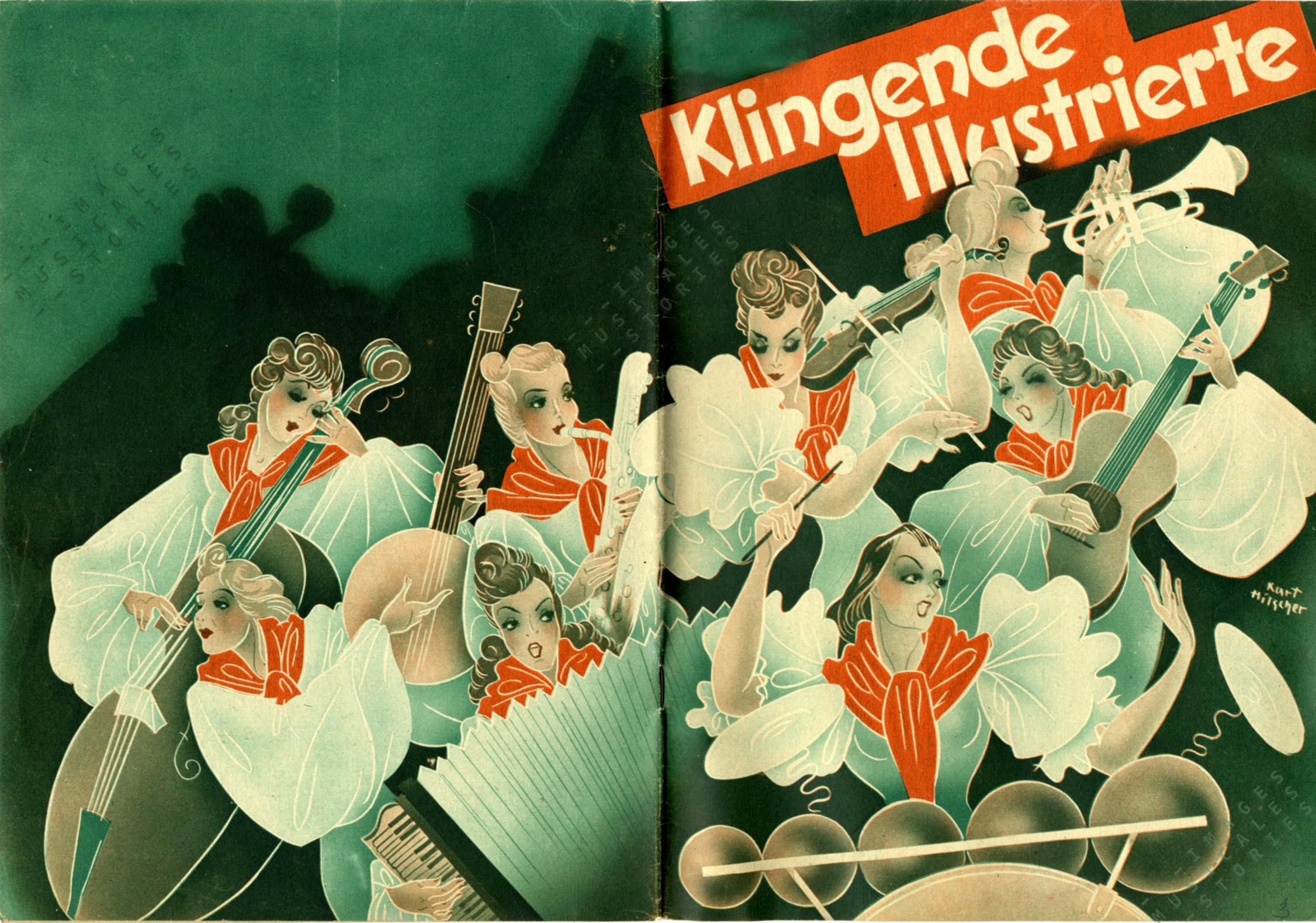 'Klingende Illustrierde', music by various composers (Curtius, Berlin, 1943, illustrated by Kurt Hilscher) Click image to enlarge