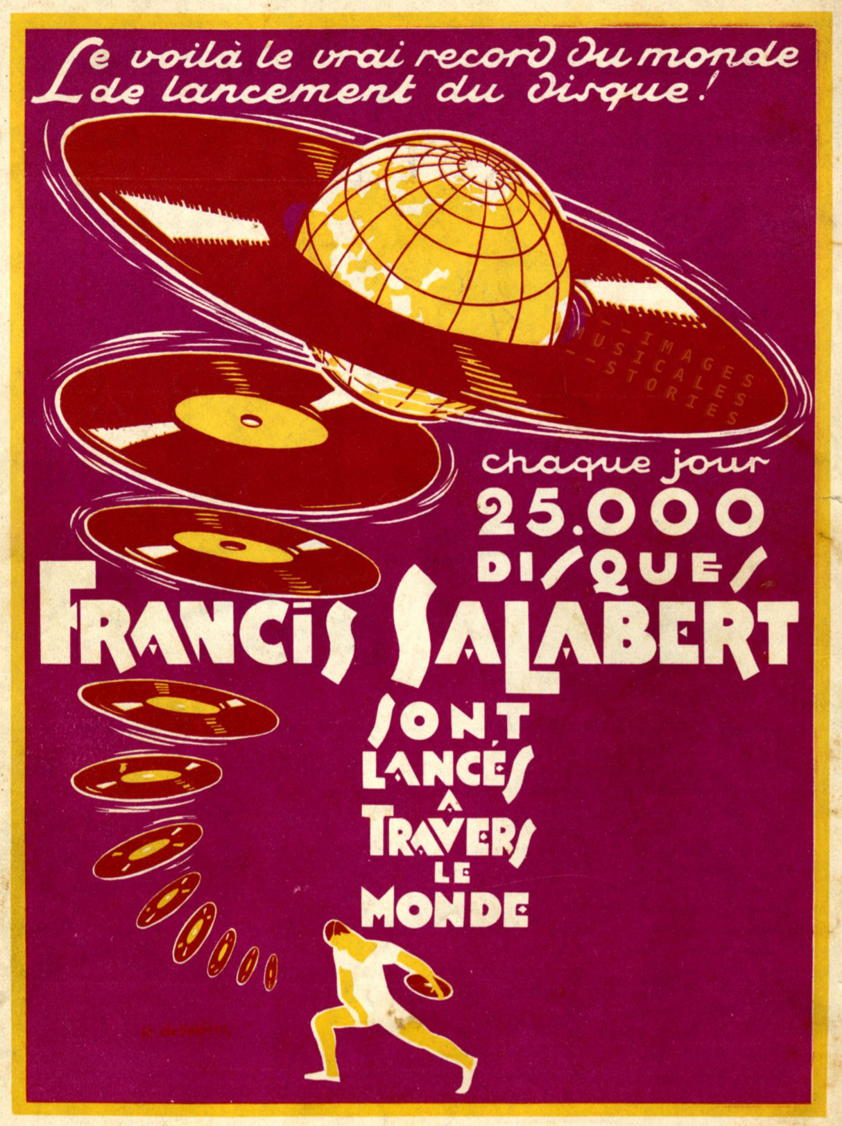 Publicity for Salabert records by Roger de Valerio