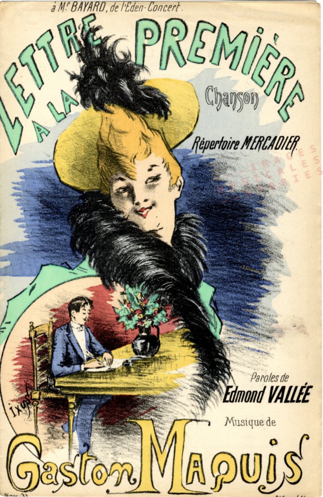 Sheet music cover illustrated by Ixus (partition musicale illustrée)