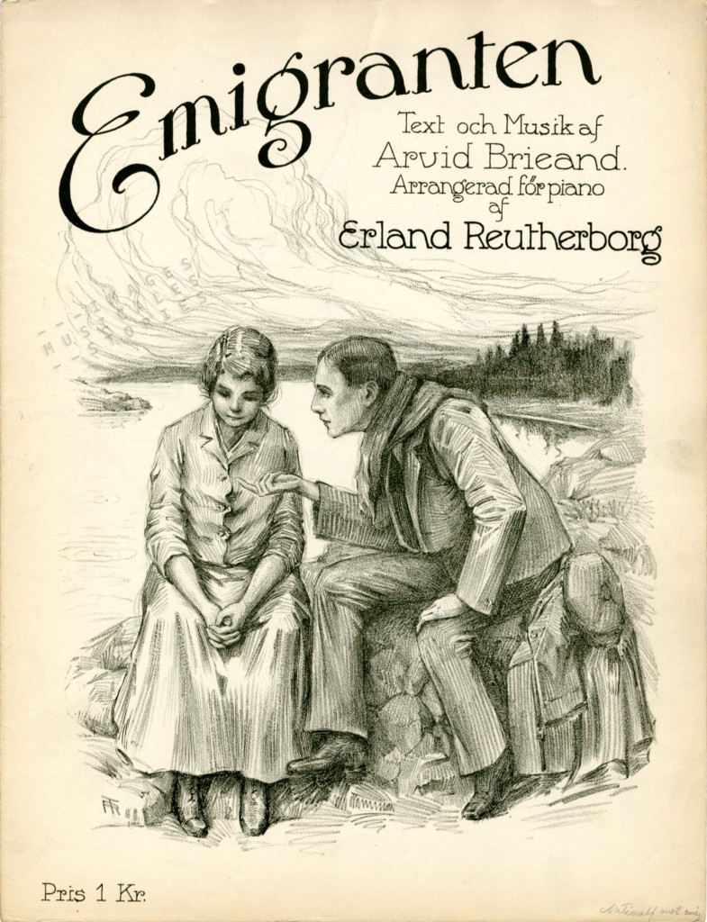 'Emigranten', Swedish Sheet Music by Arvid Brieand