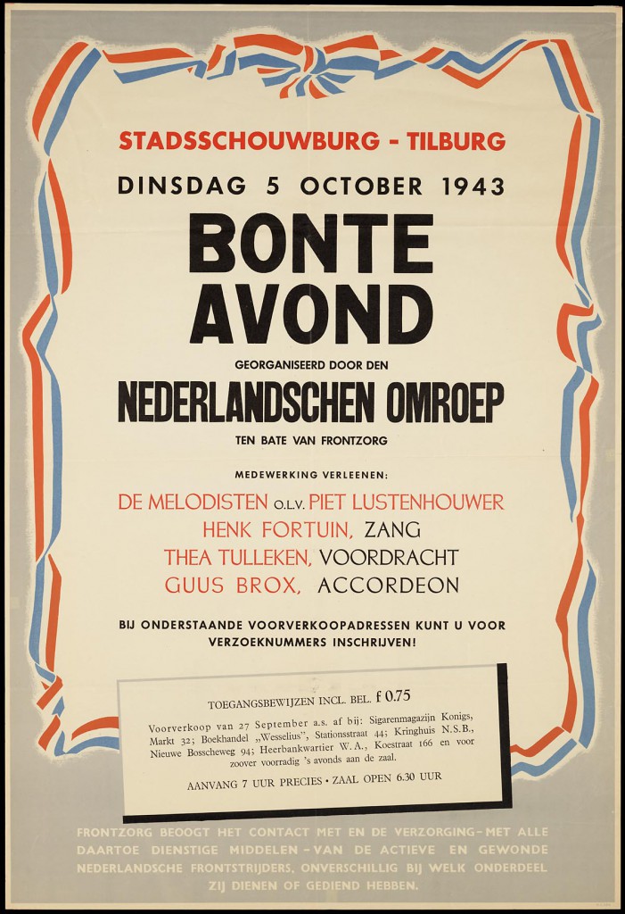 Bonte-avond poster, Henk Fortuin 1943