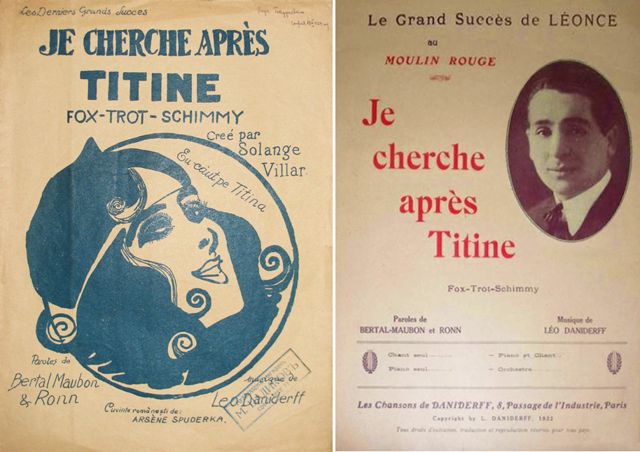 Petits formats (small sheet music) of 'Je cherche après Titine'.