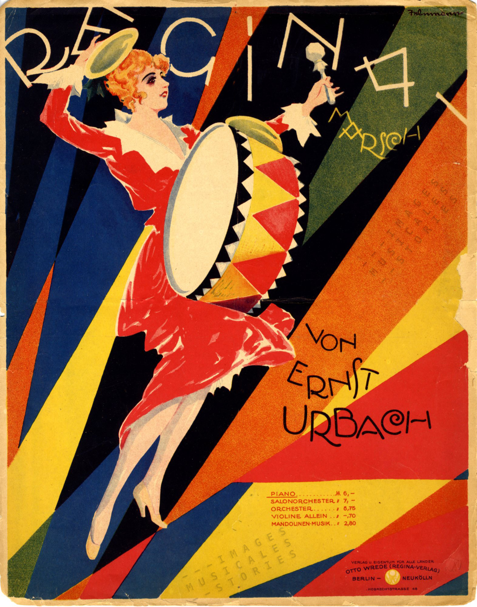 Sheet music cover illustrated by P. Telemann