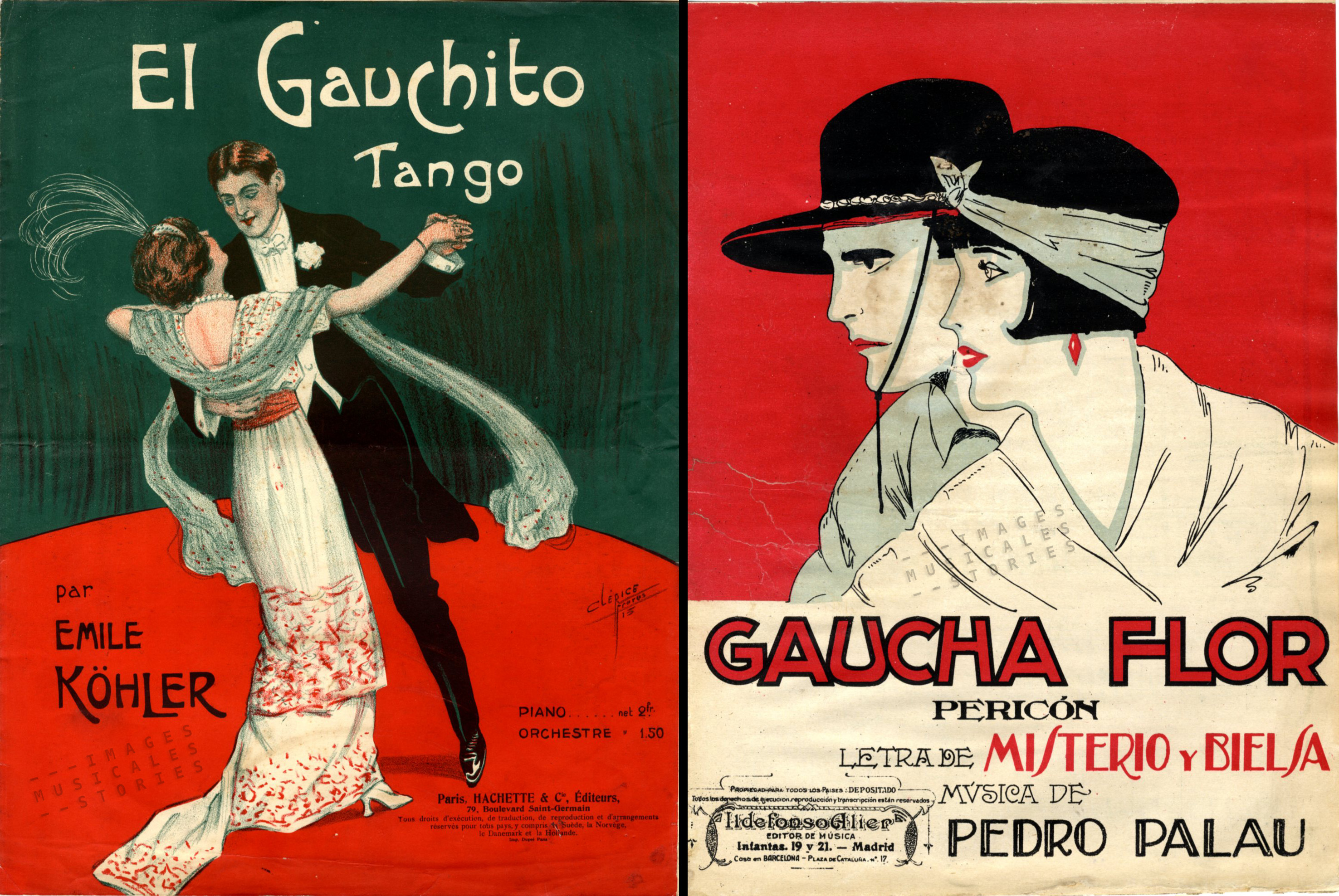 The Argentinian cowboys and girls conquered many sheet music covers.