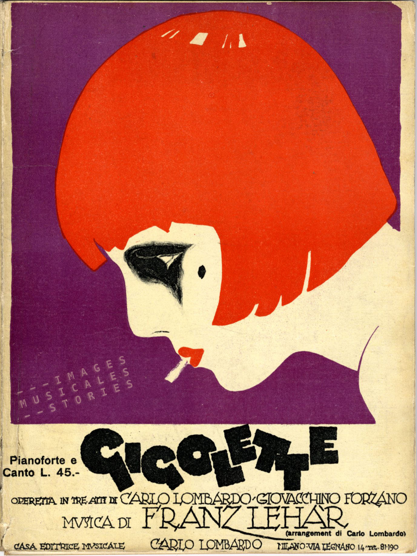 An Italian version of 'Gigolette' (Carlo Lombardo pub., Milano, 1926). Unknown illustrator.