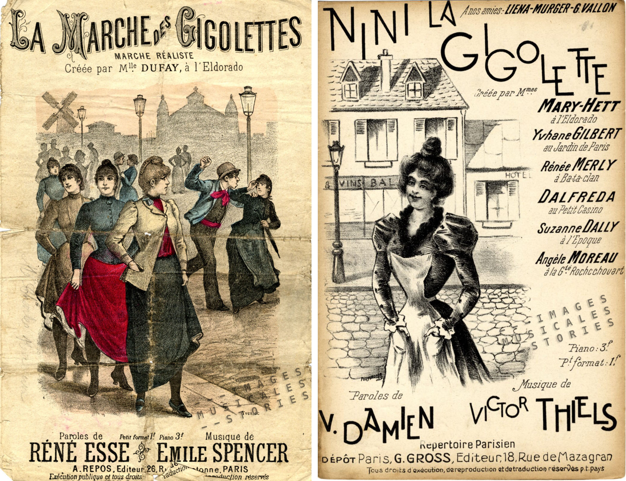 Left: 'La Marche des Gigolettes'