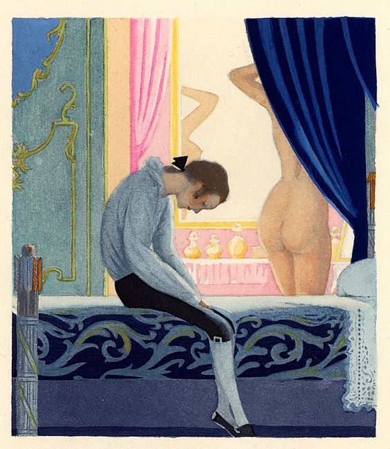 Jean Droit's illustration for L'Escapade (1941), by Henri de Regnier. source: