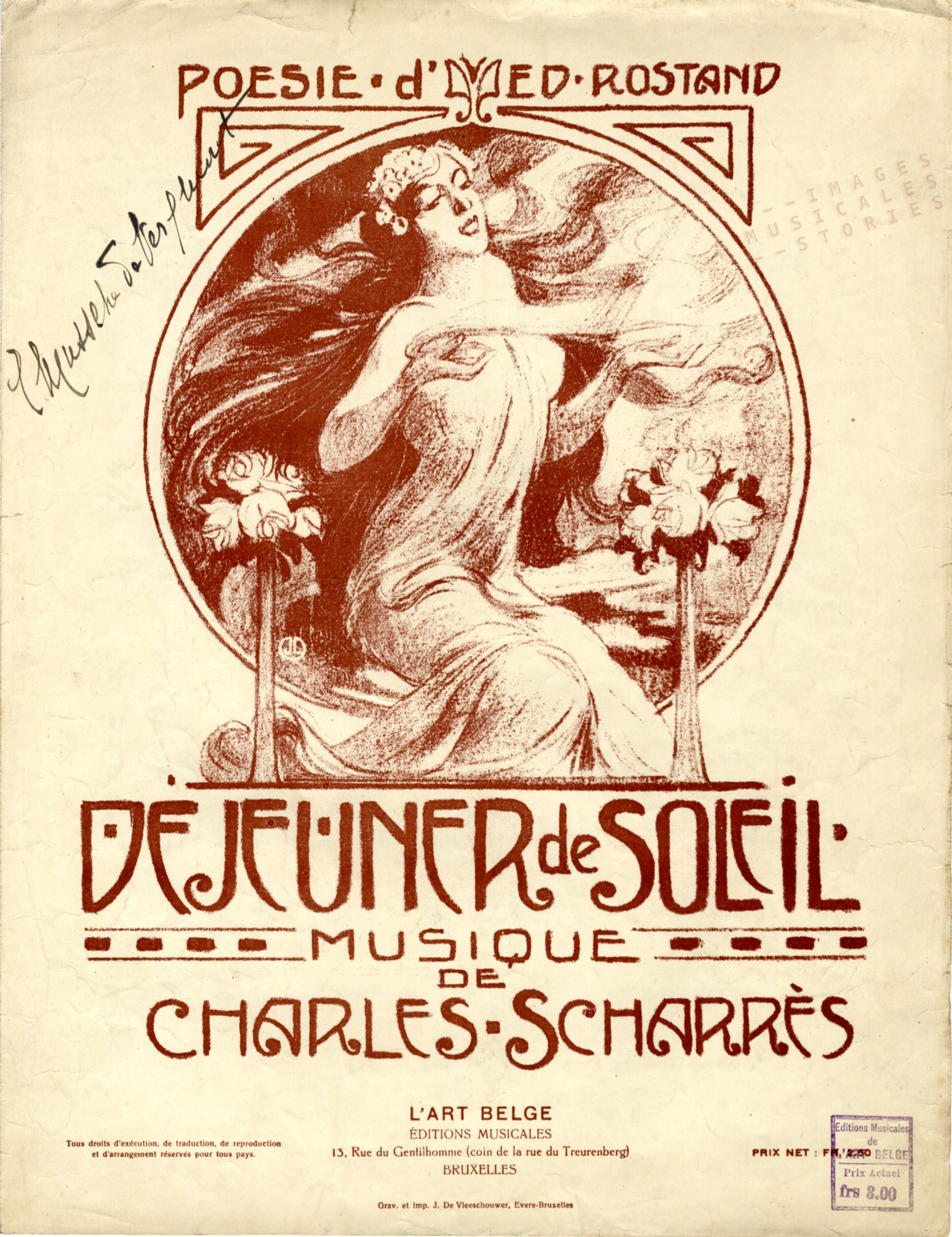Illustration Jean Droit pour partition musicale de Charles Scharrès (1915)