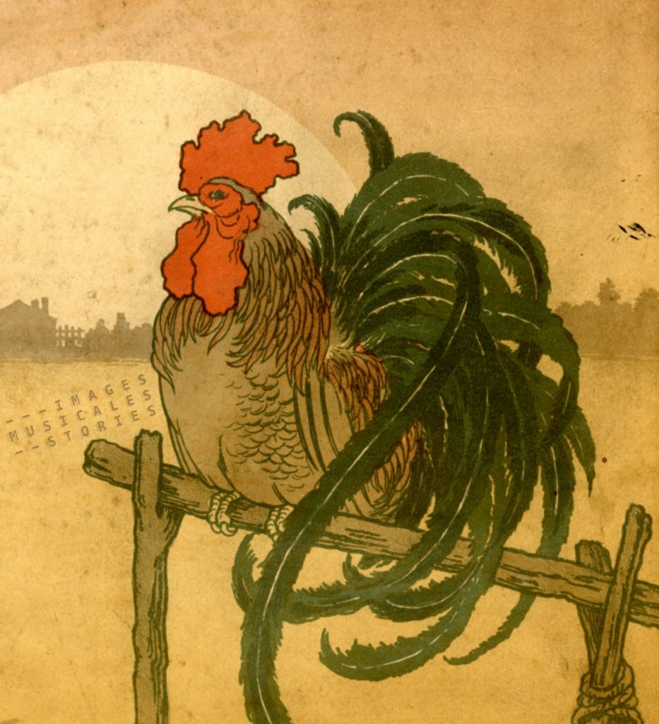 The cock on the front cover of 'Chansons des Oiseaux'