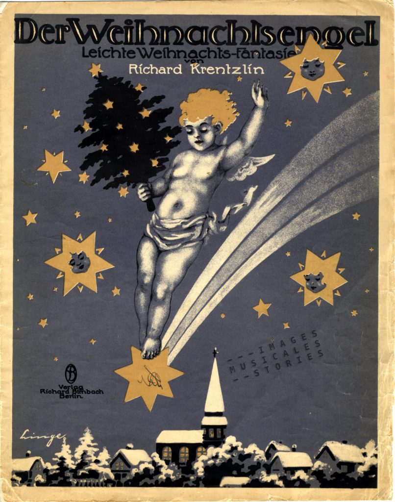 Sheet music 'Der Weihnachtsengel' illustrated by Linge.