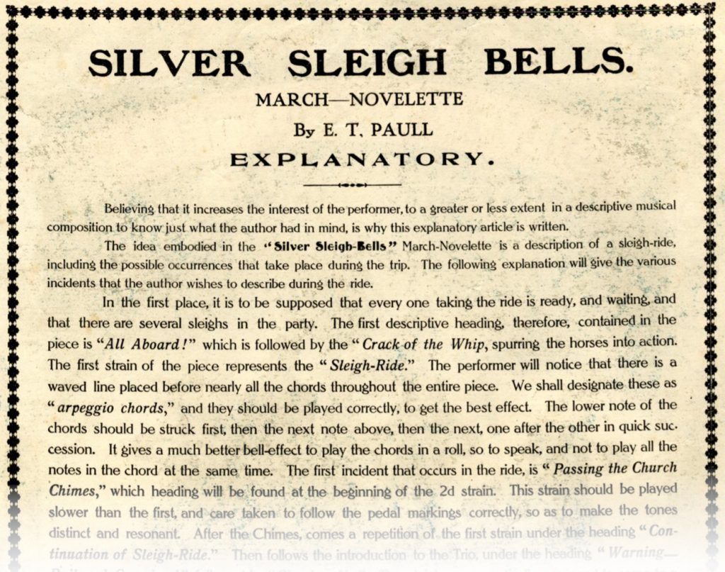 Explanatory text to the 'Silver Sleigh Bells'.