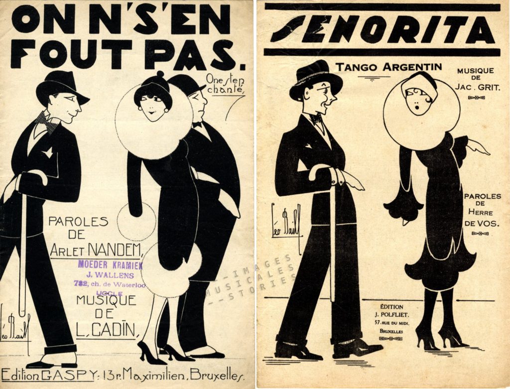 Sheet music covers designed by Leo Baill