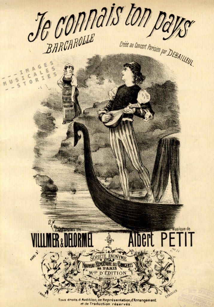 Illustrated cover of the sheet music 'Je connais ton pays'