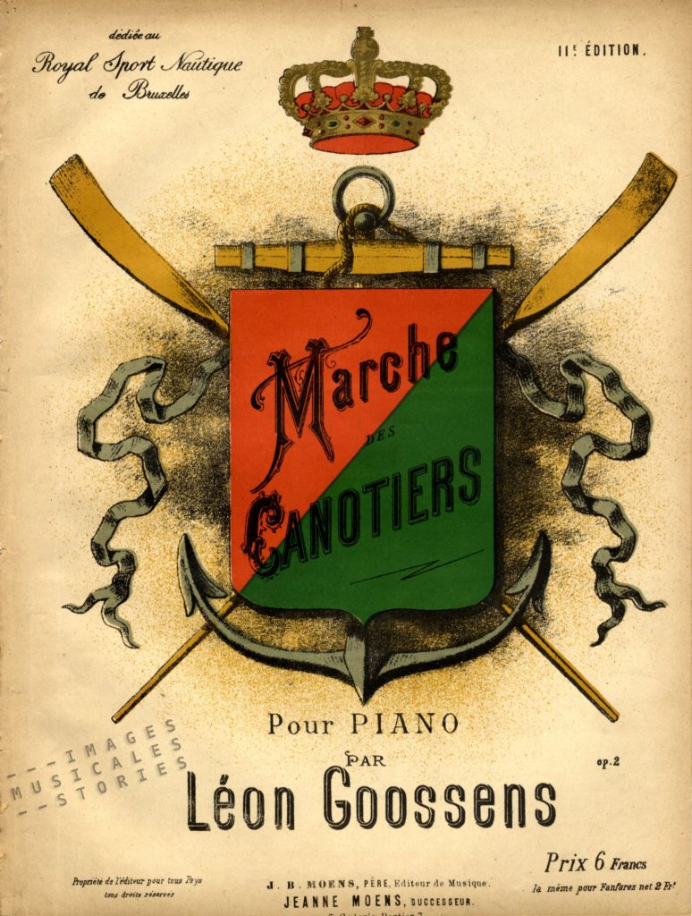 Sheet Music Cover for 'Marche des Canotiers' by Léon Goosens