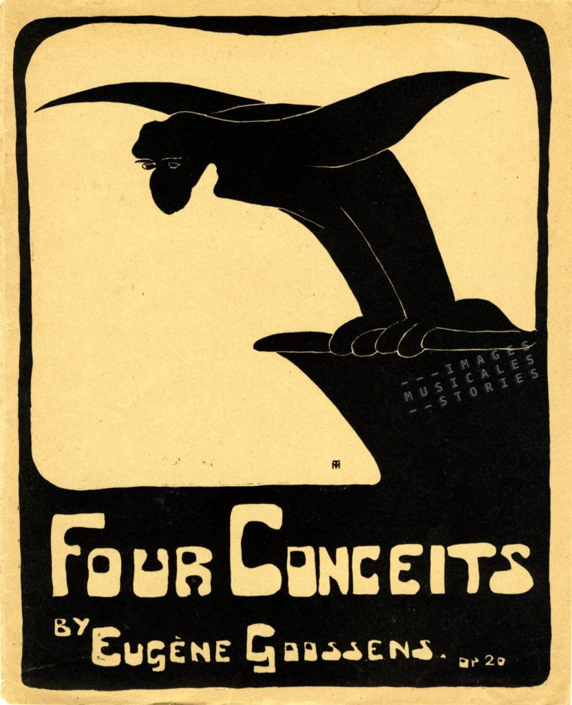 Sheet music cover for "Four Conceits" by Eugène Goossens