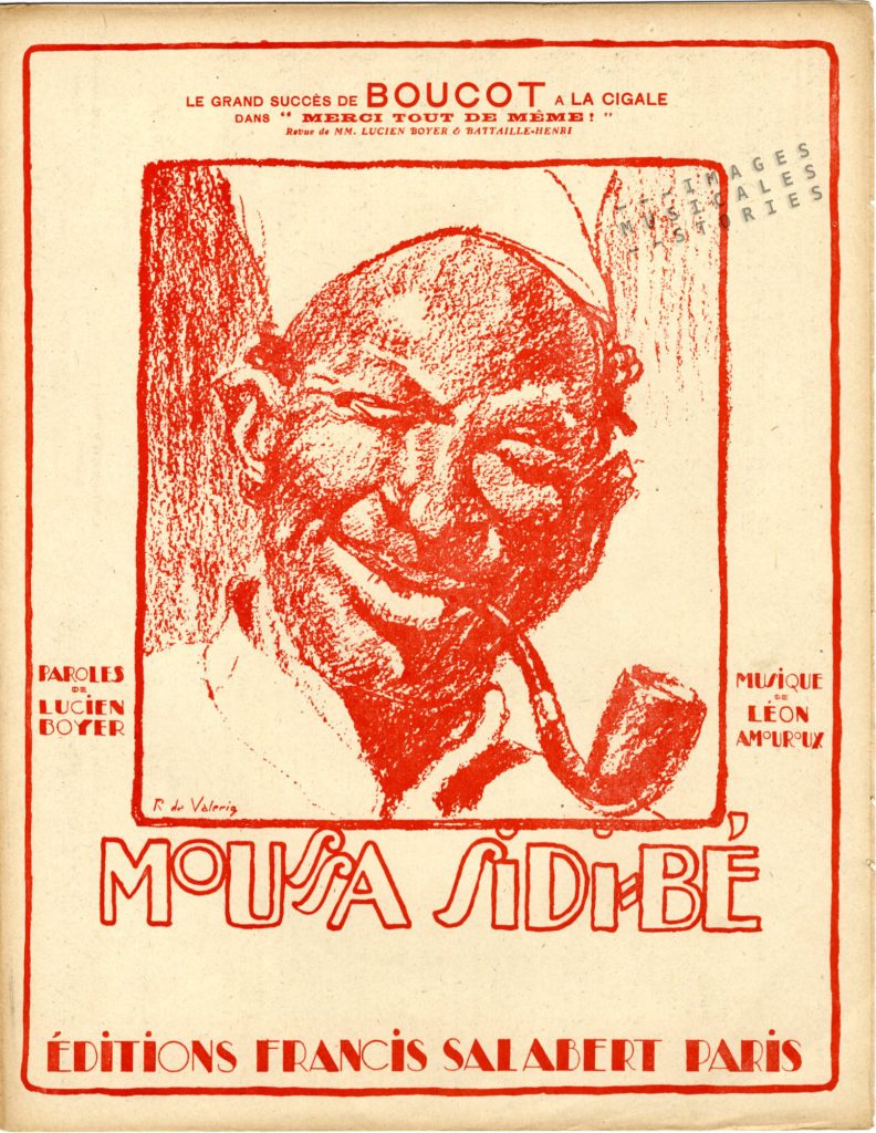 Sheet music cover by De Valerio 'Moussa Sidi-Bé'